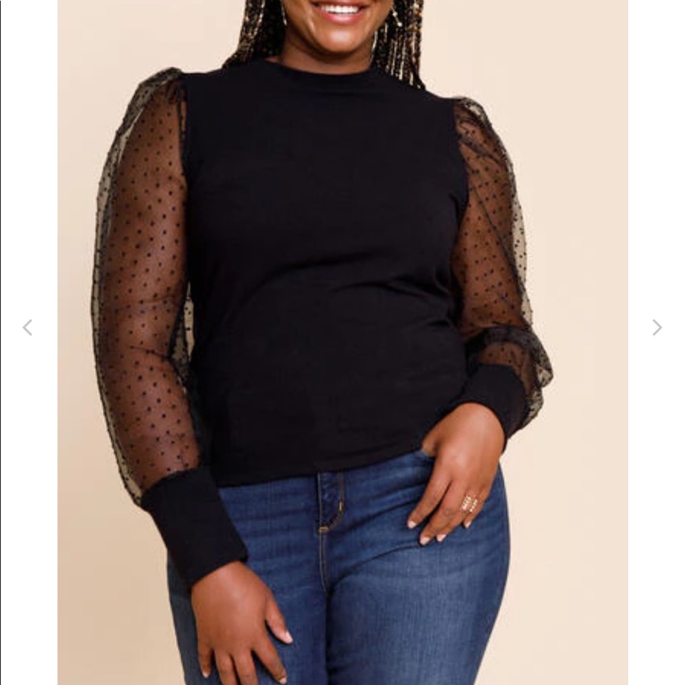 Francescas Rickie Hacci Swiss Dot Top plus size